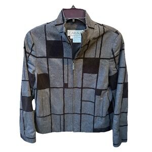 Size 6 - Carlisle Women's Blk/grey  Checketed Zip Up Wool Spandex  Jacket